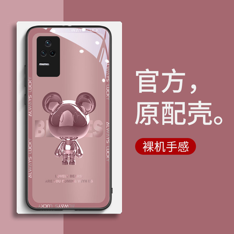 金属熊红米note10手机壳新款note11pro+玻璃硅胶note9情侣网红4g版5g卡通redmi适用note8超薄10x保护套10xpro