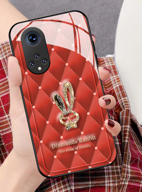 钻石红兔适用华为荣耀70手机壳新款60pro新年时尚50se红色x30i青春版pro+玻璃硅胶v40女v30男v20保护套honor