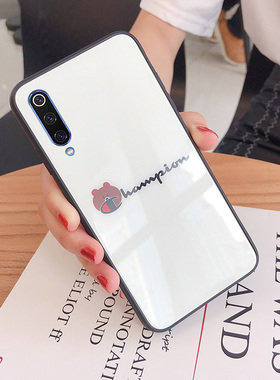 ins冠军兔子红米K20Pro手机壳女玻璃6 pro创意5plus时尚适用简约6a/7/7a网红潮牌硅胶note5/7小熊保护套K20