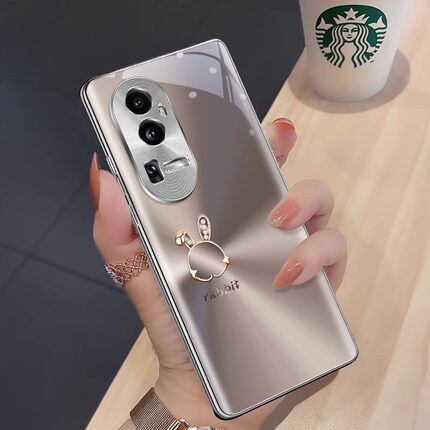 极光香槟兔适用opporeno10手机壳reno9pro+新款reno8高级感reno7se简约时尚reno6玻璃5k硅胶reno4保护套5g女