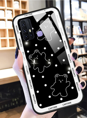 潮牌小熊vivoz6手机壳x9/x9s保护套x9plus玻璃创意Z5X情侣男女新款Z5适用y5s卡通个性y7s可爱y9s超薄x9splus
