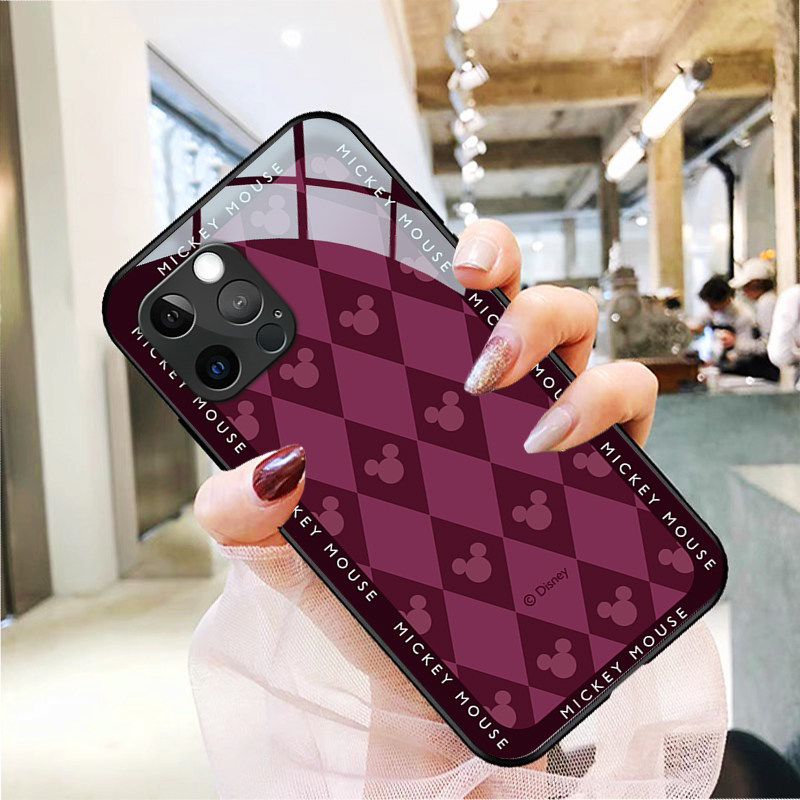 菱格米奇苹果13手机壳12mini适用于iphone11promax卡通xsmax保护套xr玻璃7高级感8plus新款se2硅胶6splus女5s
