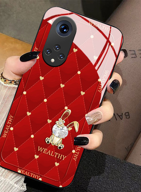 菱格金花兔适用华为nova10手机壳新款nova9z红色新年nova8pro高级nova7se时尚nova6玻璃4g版5g女5ipro保护套