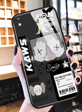 kaw潮牌oppor9手机壳玻璃r9splus网红ins风r7s超薄新款oppoa9x创意个性a7x防摔适用a5s硅胶保护套plus男a3s女