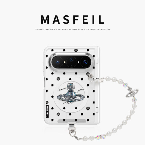 MASFEIL× 贝壳土星适用华为PuraXMax手机壳磁吸小折叠阔PURA典藏版GL透明全包保护套带挂链防摔x2新款高级感