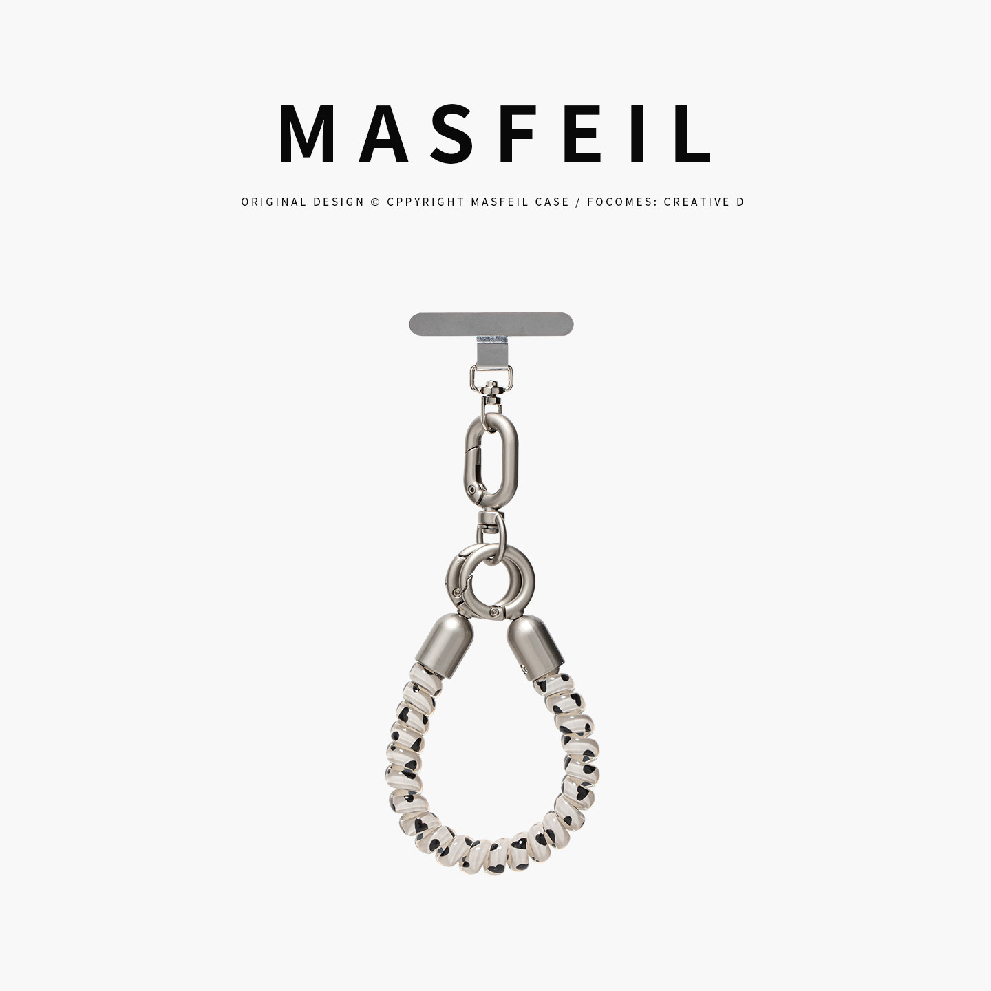 MASFEIL ×  雾斑银环手机挂链挂绳短款挂链绳子适用苹果17手机壳配件包包挂件挂饰时尚网红百搭的女生高级感图片