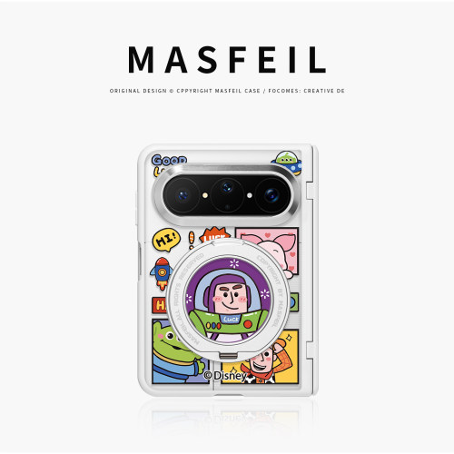 MASFEIL× 巴斯光年适用华为PuraXMax手机壳磁吸带支架小折叠PURA典藏版半透明全包保护套防摔x2新款高级潮牌