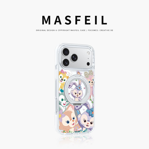 MASFEIL× 甜趣星友适用iPhone18Promax手机壳新款ip16磁吸带支架Go8苹果17Pro保护套15支点透明高级感13pm女