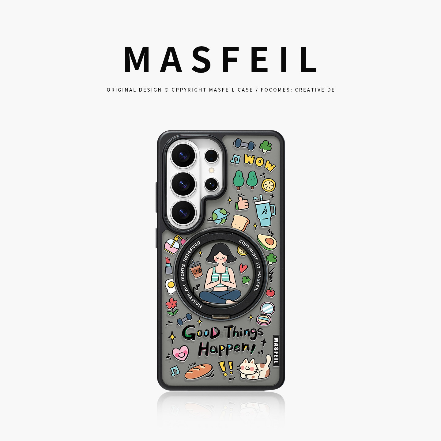 MASFEIL × 自律健康生活适用三星s26ultra手机壳新款s26磁吸带支架Fo5支点GalaxyS26全包S26+高级专用外壳套