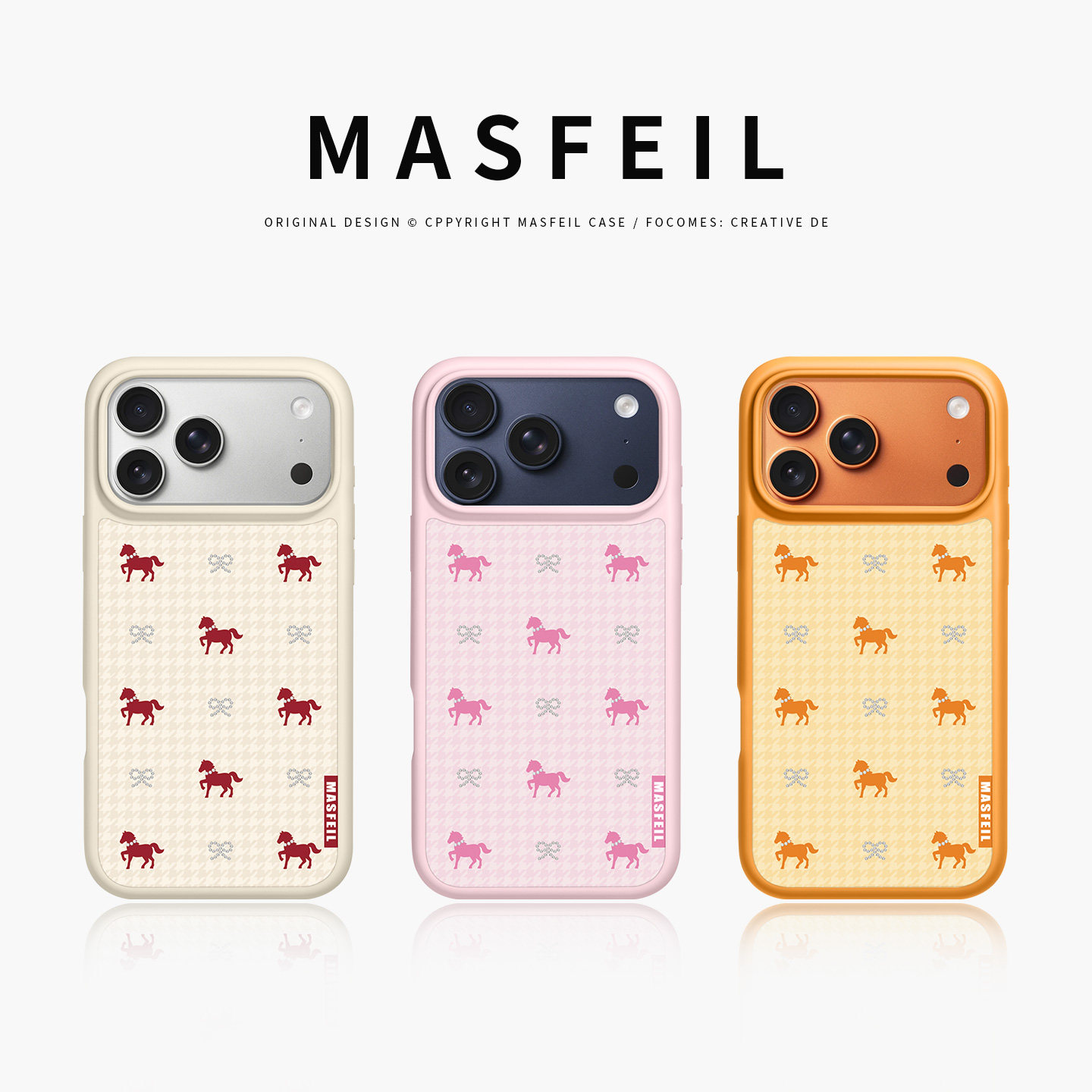 MASFEIL × 蝴蝶结红马适用iPhone17Promax手机壳新款磁吸So3苹果16Pro全包套ip15液态硅胶高级感13pm网红女