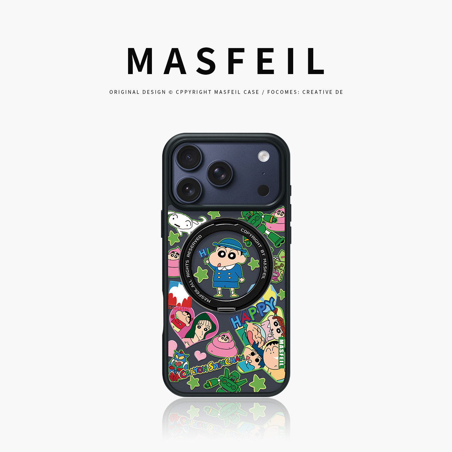MASFEIL × 校服小新适用苹果17promax手机壳iPhone16pro新款磁吸带支架ip15全包Fo5支点潮牌高档14保护套13,3C数码配件,手机保护套/壳,淘宝优惠券,粉丝福利购,淘宝优惠卷