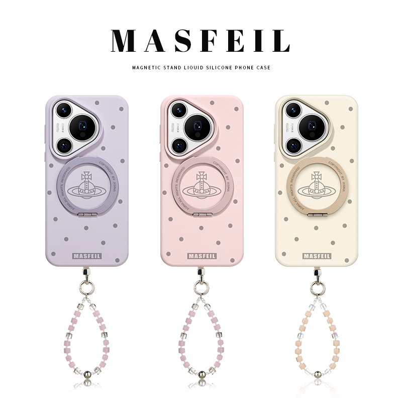 MASFEIL × 波点西太后适用华为Pura80pro手机壳磁吸p70支点新款Yo3带支架全包液态硅胶+保护套高级感70Ultra