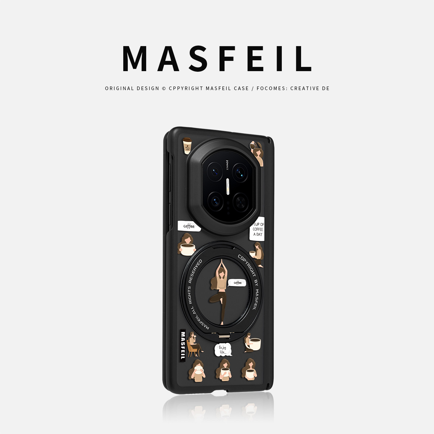 MASFEIL × 咖啡时间适用华为matex6手机壳折叠屏新款matex7典藏版保护套x3磁吸带支架X5高级感简约好看可爱