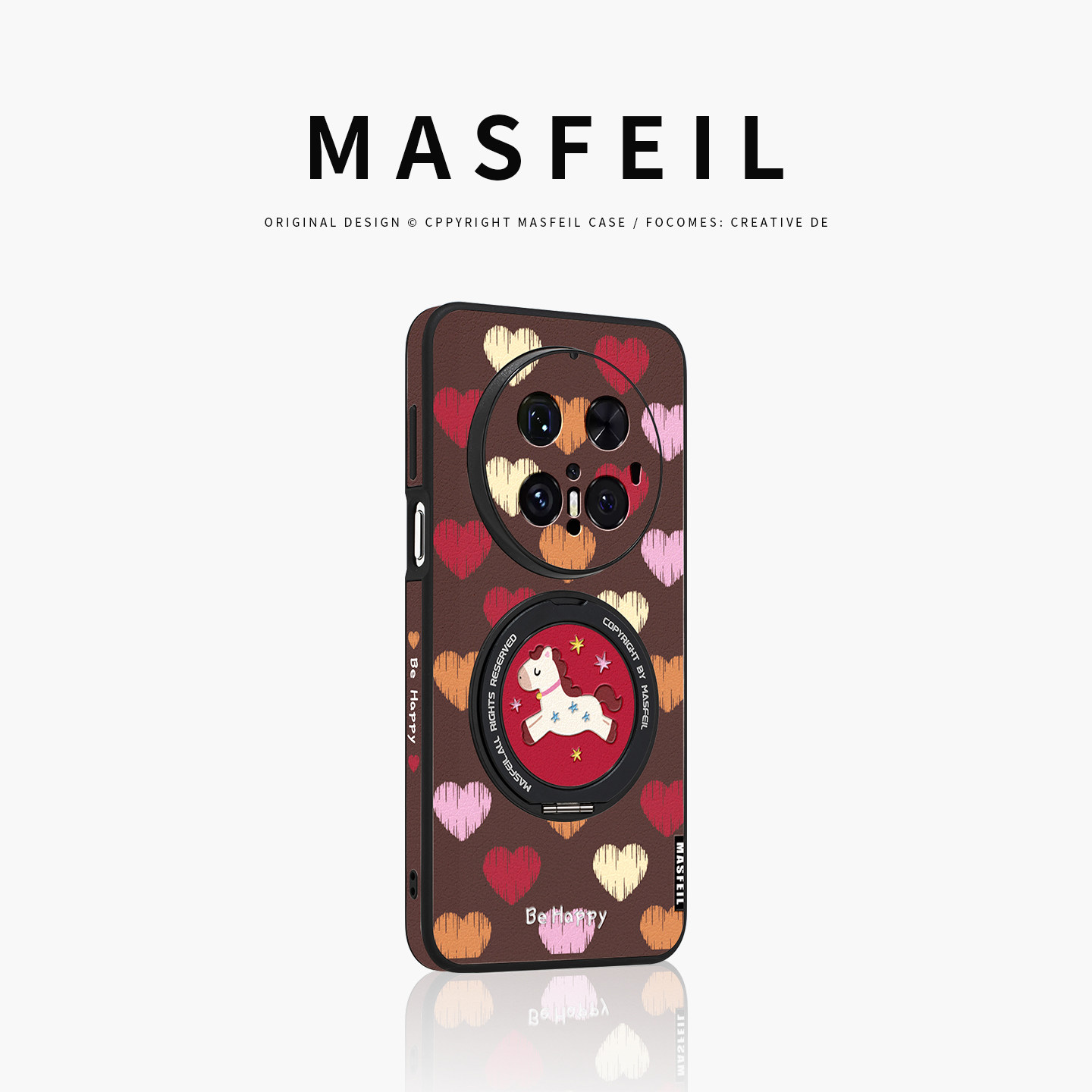 MASFEIL × 爱心小马适用华为Mate80Promax手机壳磁吸带支架新款mate60por+支点套mt70全包网红女Ho5高级感