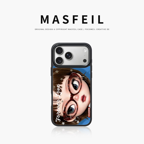 MASFEIL × 潮酷女孩适用苹果17Promax手机壳新款Ro2磁吸支点支架iPhone17Pro套高级感16pm镜面全包网红好看