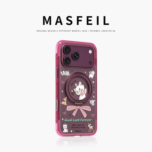 MASFEIL× 蝴蝶结玛丽适用iPhone18Promax手机壳新款ip18磁吸带支架Go5苹果17Pro保护套支点气囊高级感17pm女