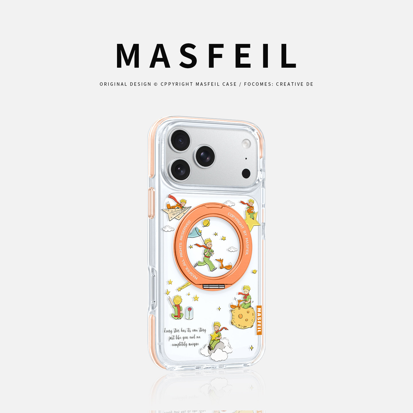 MASFEIL× 追星小王子适用iPhone17Promax手机壳新款ip15磁吸带支架Go8苹果16Pro保护套支点透明小众高级13pm