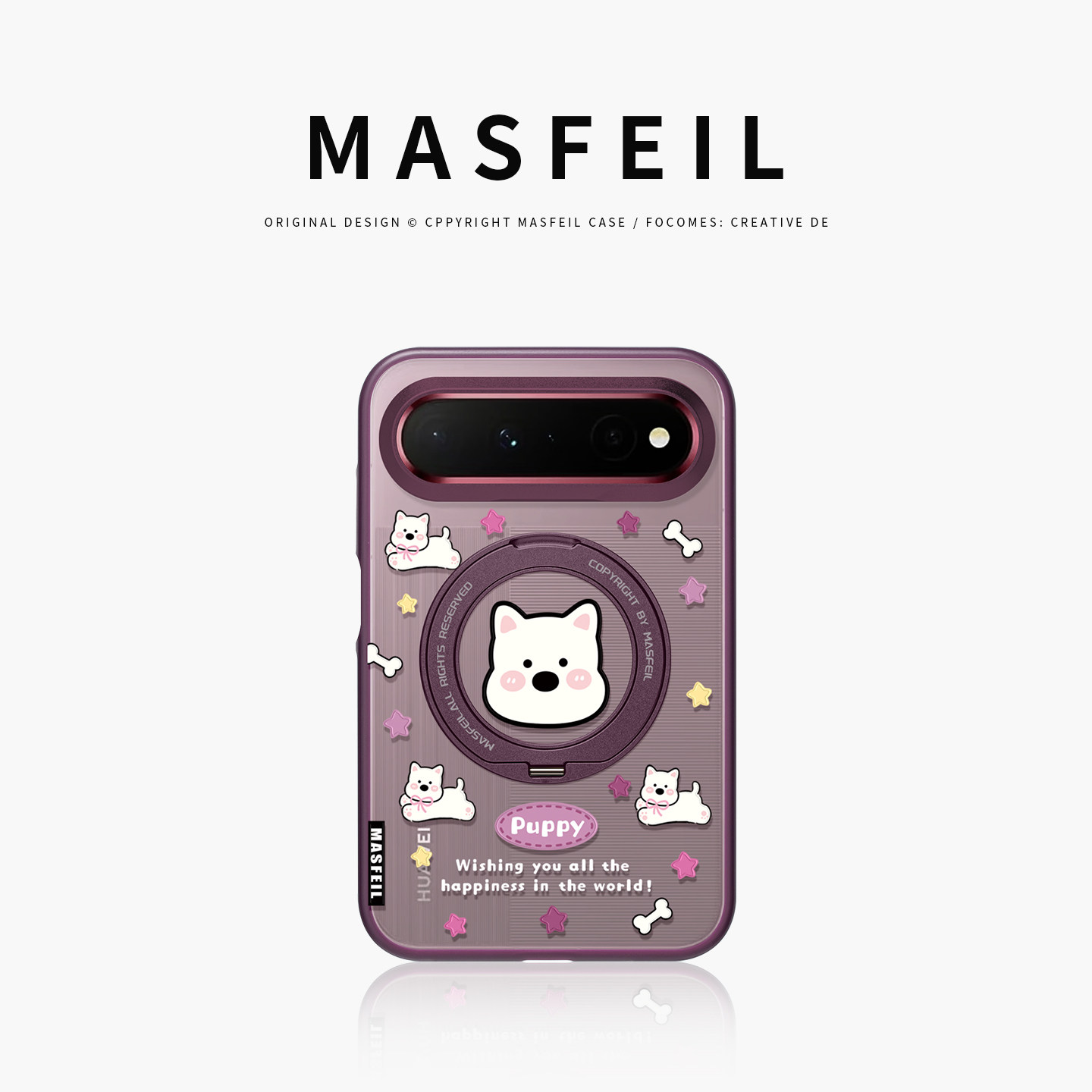 MASFEIL× 可爱西高地适用华为PuraXView手机壳磁吸带支架新款阔直板Pura X View全包保护套防摔女新品半透明图片