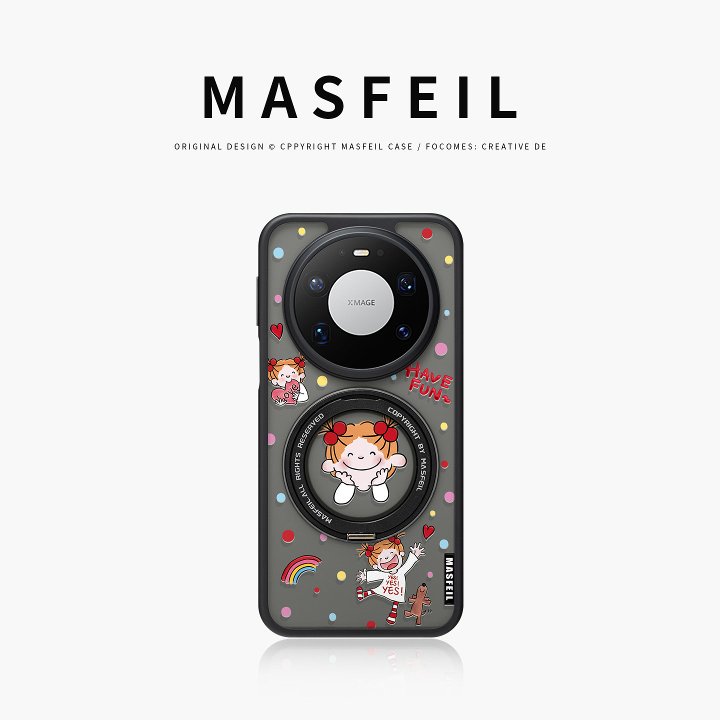 MASFEIL × 波点女孩适用华为mate80pro手机壳p90新款Pura70pro磁吸支点mate60支架Fo5全包mt70por+高级感女