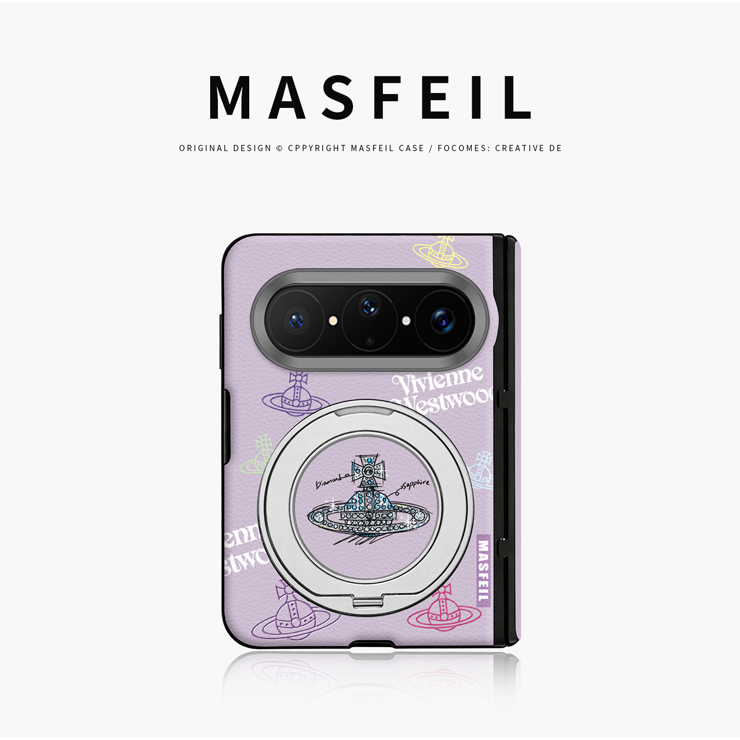 MASFEIL× 潮牌西太后适用华为PuraXMax手机壳磁吸带支架小折叠PURA典藏版全包中轴保护套防摔女x2新款超薄
