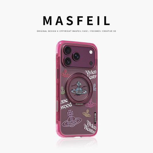 MASFEIL× 潮牌土星适用iPhone18Promax手机壳新款ip18磁吸带支架Go5苹果17Pro保护套支点全包高级感17pm网红