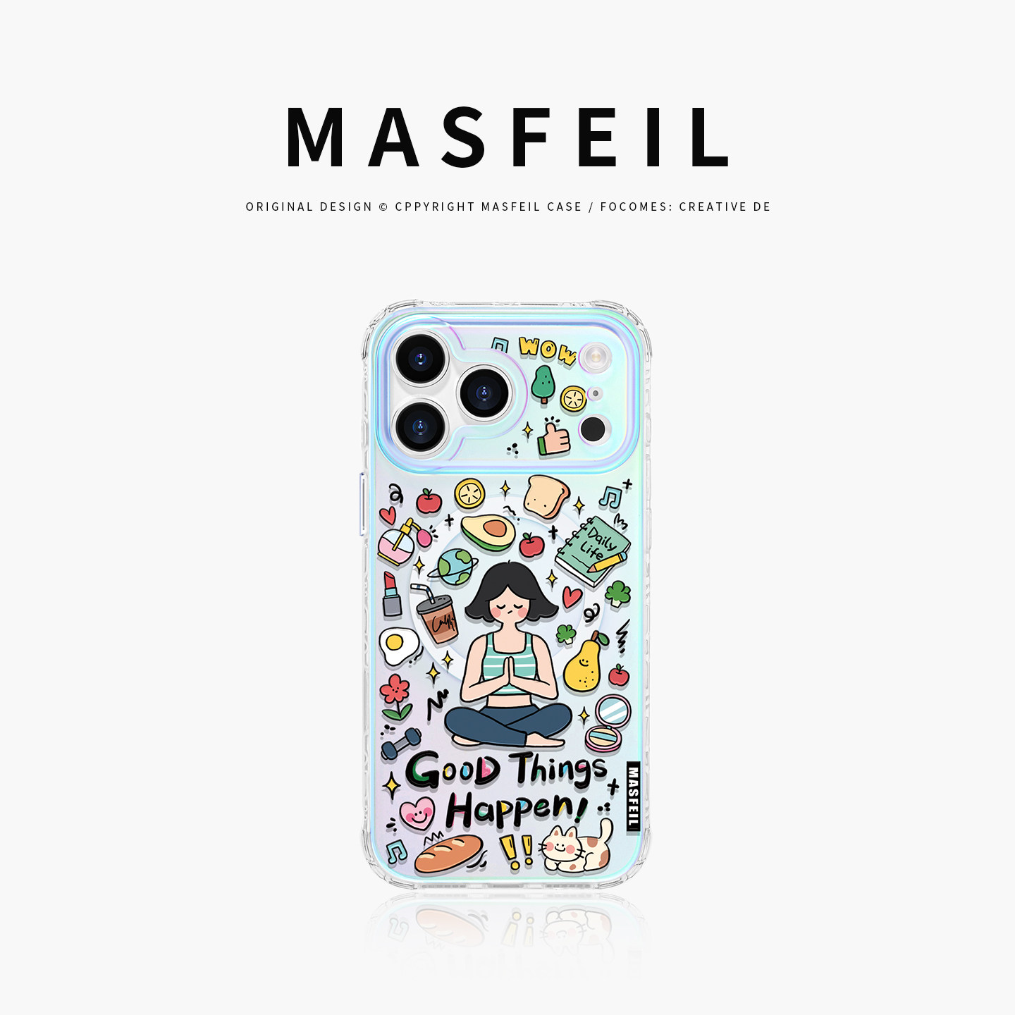 MASFEIL× 自律健康适用iPhone17Promax手机壳新款ip17磁吸带支架苹果16Pro套Jo9网红超薄的高级感17pm全包女