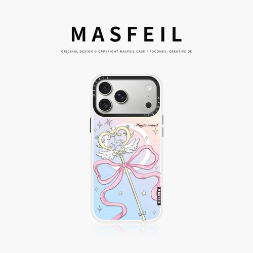 MASFEIL × 少女法棒适用iPhone18Promax手机壳新款ip16磁吸带支架苹果17Pro全包套13pm高级感14可爱超薄15女