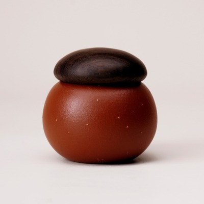 条脸红红原矿朱泥紫砂茶叶罐