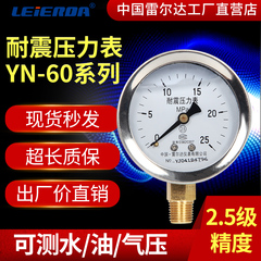 Đồng hồ đo áp suất chống sốc Relda YN-60 0-1.6/2.5/40Mpa đồng hồ đo áp suất nước M14×1.5 ren PT1/4