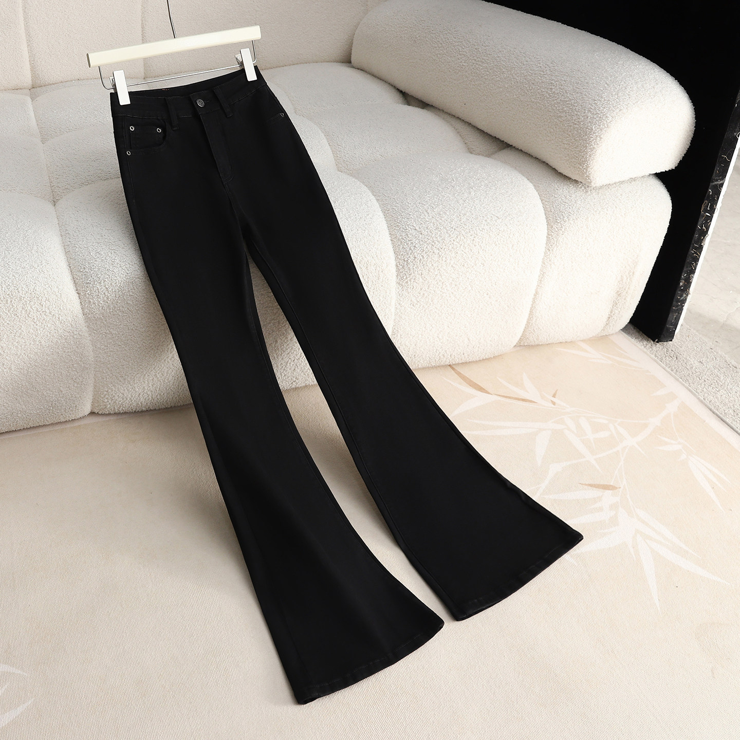 黑色微喇牛仔裤女2025新款秋冬高腰梨型身材显瘦阔腿拖地喇叭裤子,女装/女士精品,牛仔裤,淘宝优惠券,粉丝福利购,淘宝优惠卷