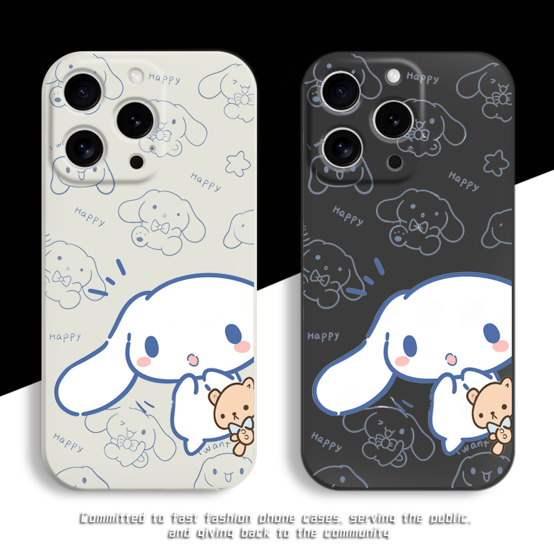 线条玉桂狗手机壳大耳狗可爱卡通