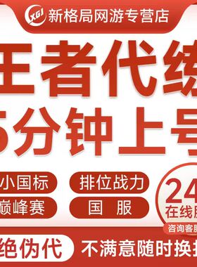 1分钟上号=王者荣耀代打代练排位战力巅峰赛金标大小国标陪玩上分