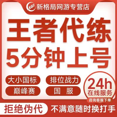 1分钟上号=王者荣耀代打代练排位战力巅峰赛金标大小国标陪玩上分