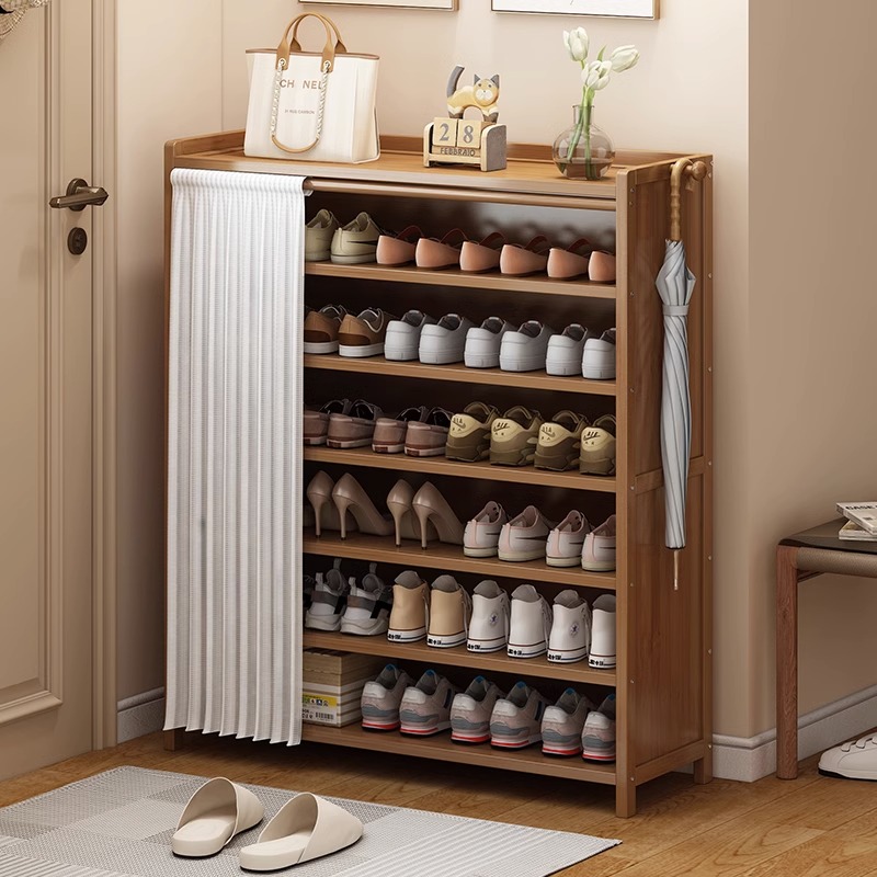呈福田园新款收纳楠竹鞋架子