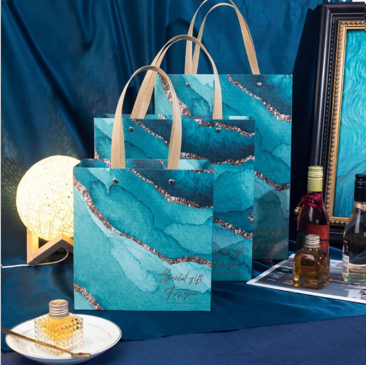 韩版小清新礼品包装袋子手提商务纸袋生日节日圣诞节送礼伴手礼袋