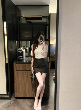 JustQin【韩漫身材】2025新款夏装显瘦高腰半裙包臀裙性感短裙女