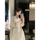 秋裝 JustQin 韓劇女主 2025新款 風衣女外套 高級氣質綁帶中長款