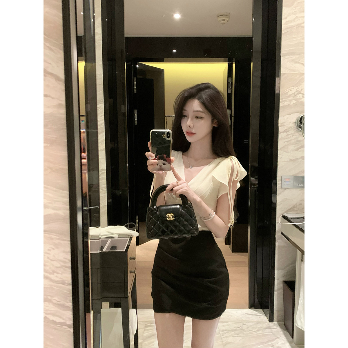 JustQin【办公室少女】2026新夏装性感高腰短裙气质显瘦包臀裙女