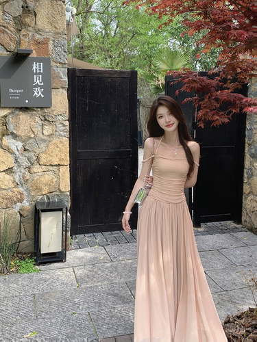 JustQin【温柔美神】夏季新款性感气质修身收腰显瘦长裙连衣裙女