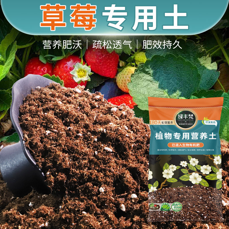 草莓专用花土疏松透气室内营养土原料甄选留存肥力试用装观花进口