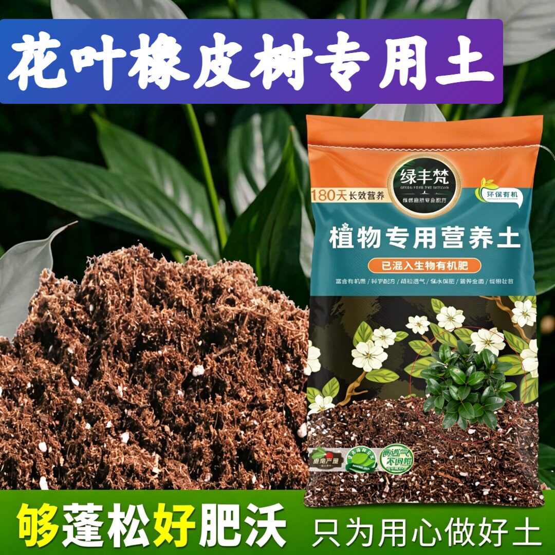 花叶橡皮树适用腐殖土干湿循环好盆栽土有机保水锁水实惠装观叶