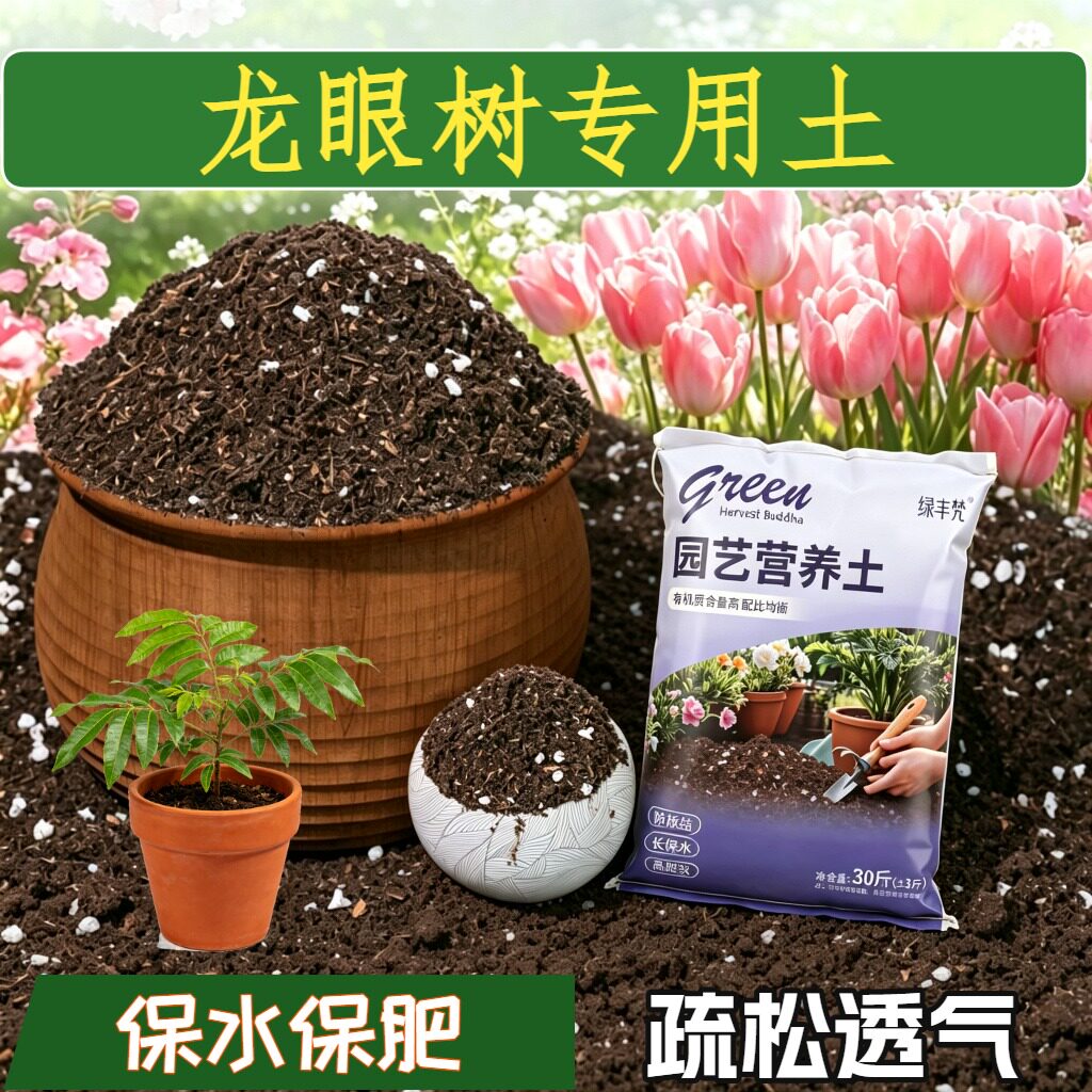 龙眼树适用种植土防烂根加珍珠岩育苗大包天然促生长多肉喜酸专用