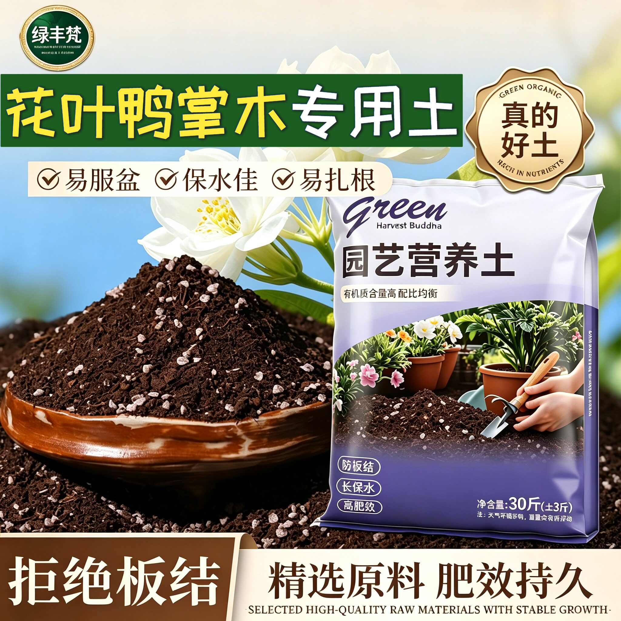 花叶鸭掌木适用腐叶土保水保肥不闷根盆景大包优质绿叶观叶增色
