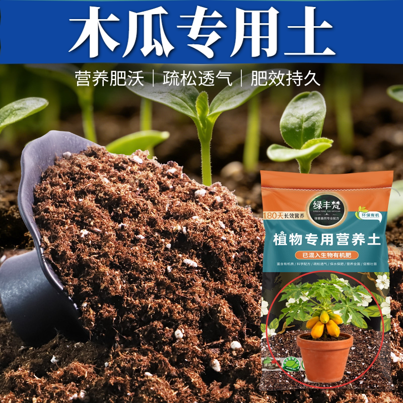 木瓜适用泥炭土不烧根不烧苗增色育苗庭院基质土专用土植料促发芽