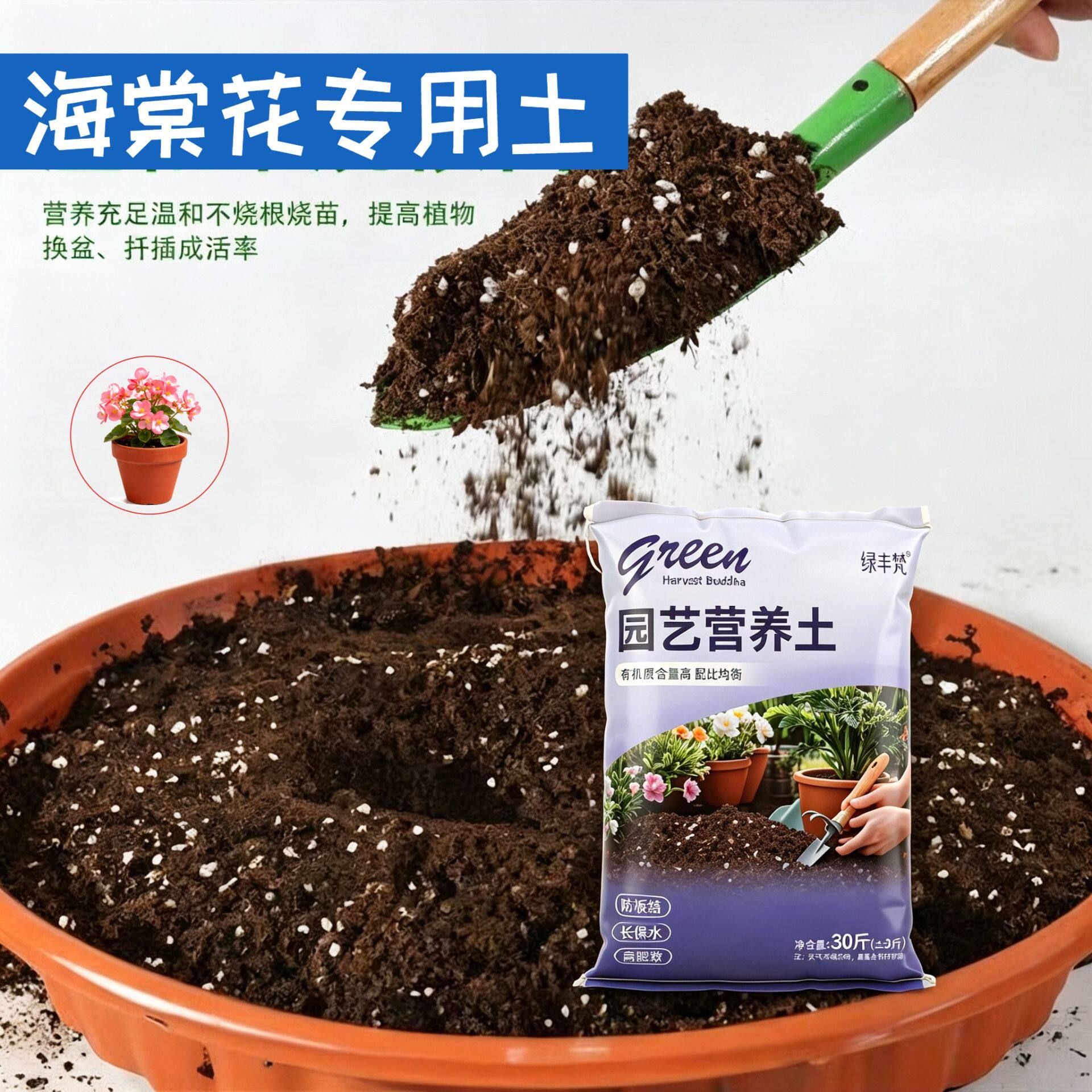 海棠花适用种植土高温腐熟阳台包邮进口增色观叶木本保水保肥扦插