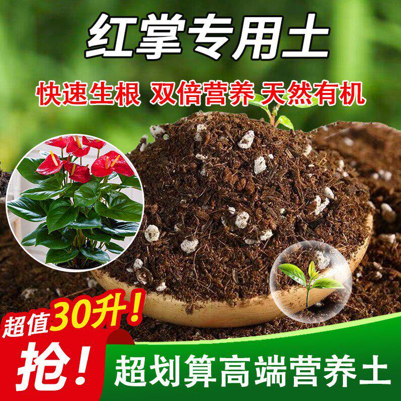 红掌专用土家用盆栽土绿植通用营养土养花轻质蓬松花泥有机肥料