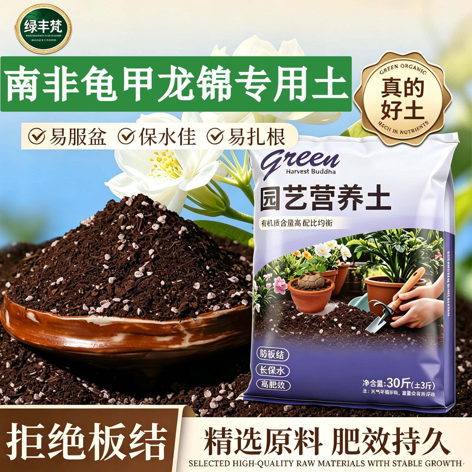 南非龟甲龙锦专用盆景土高温灭菌室内加牛粪无菌防徒长多肉菜园