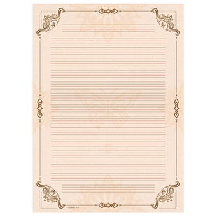 欧式复古风A4英语作业纸书写作文纸彩色英文四线三格信纸花纹打印卡通图案信签纸拼音书法训练比赛专用展示纸