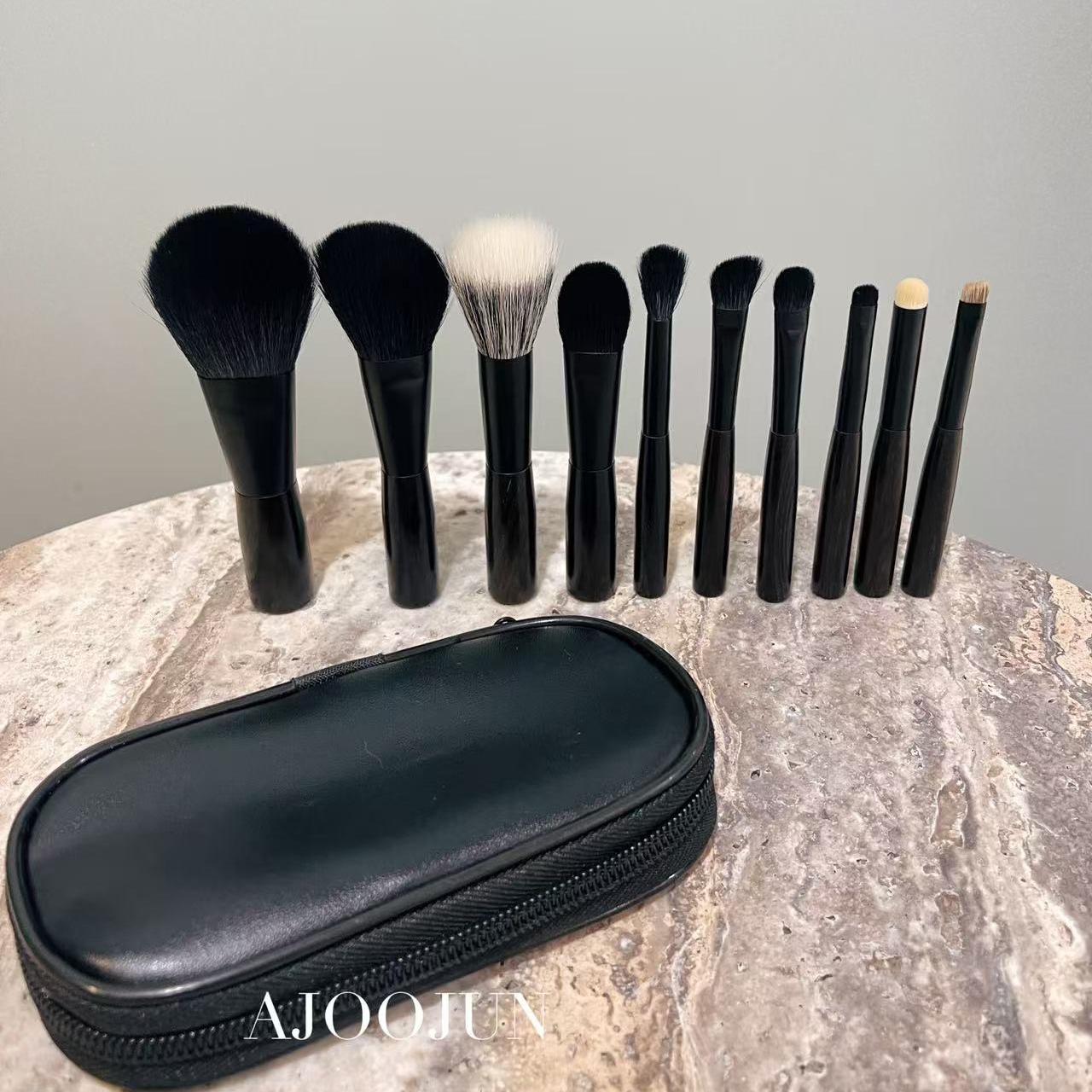 便携出差动物毛迷你化妆刷乌木mini点彩刷眼影刷散粉刷ajoojun