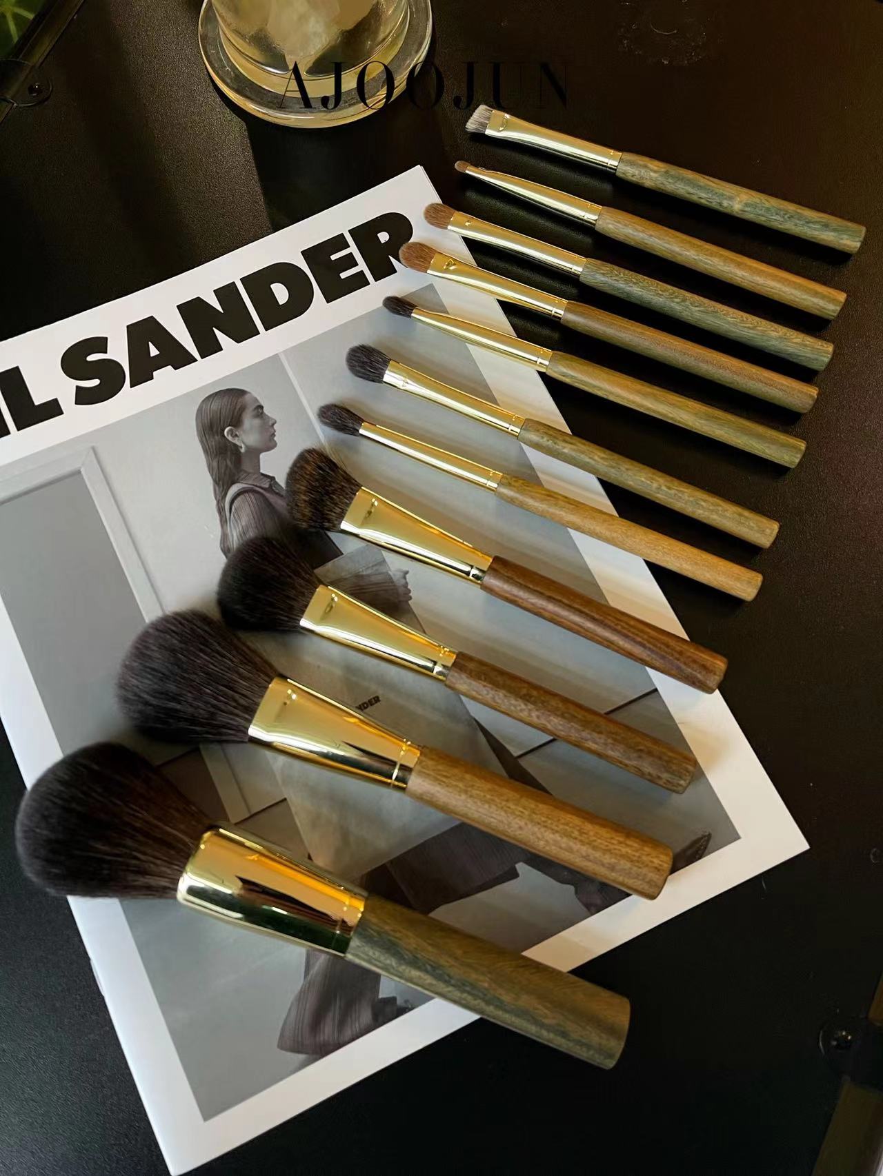 ajoojun灰鼠毛化妆刷柔软